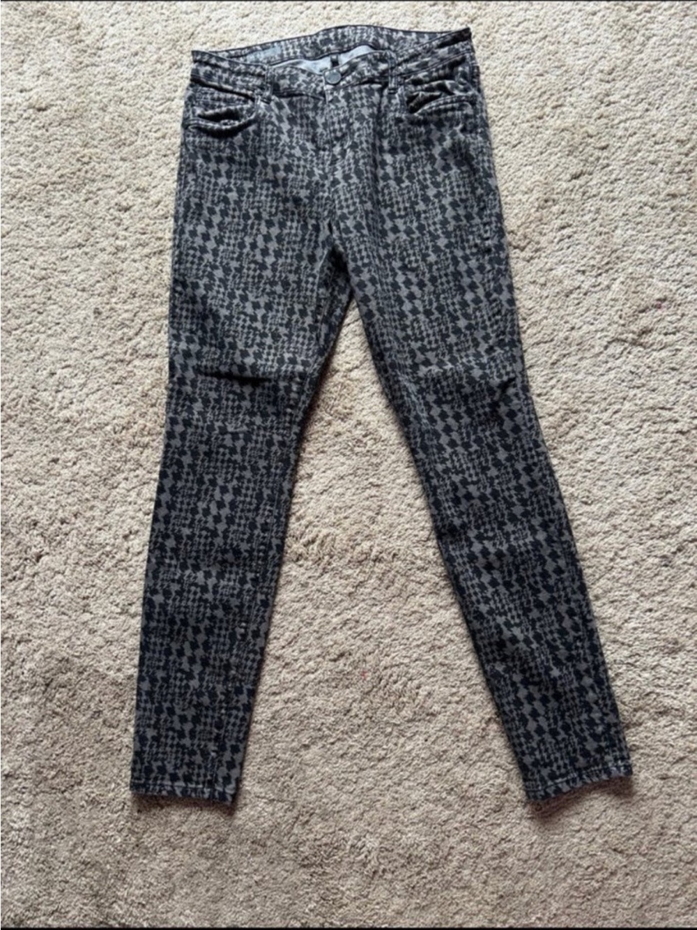 Black Patterned Women's Jeans